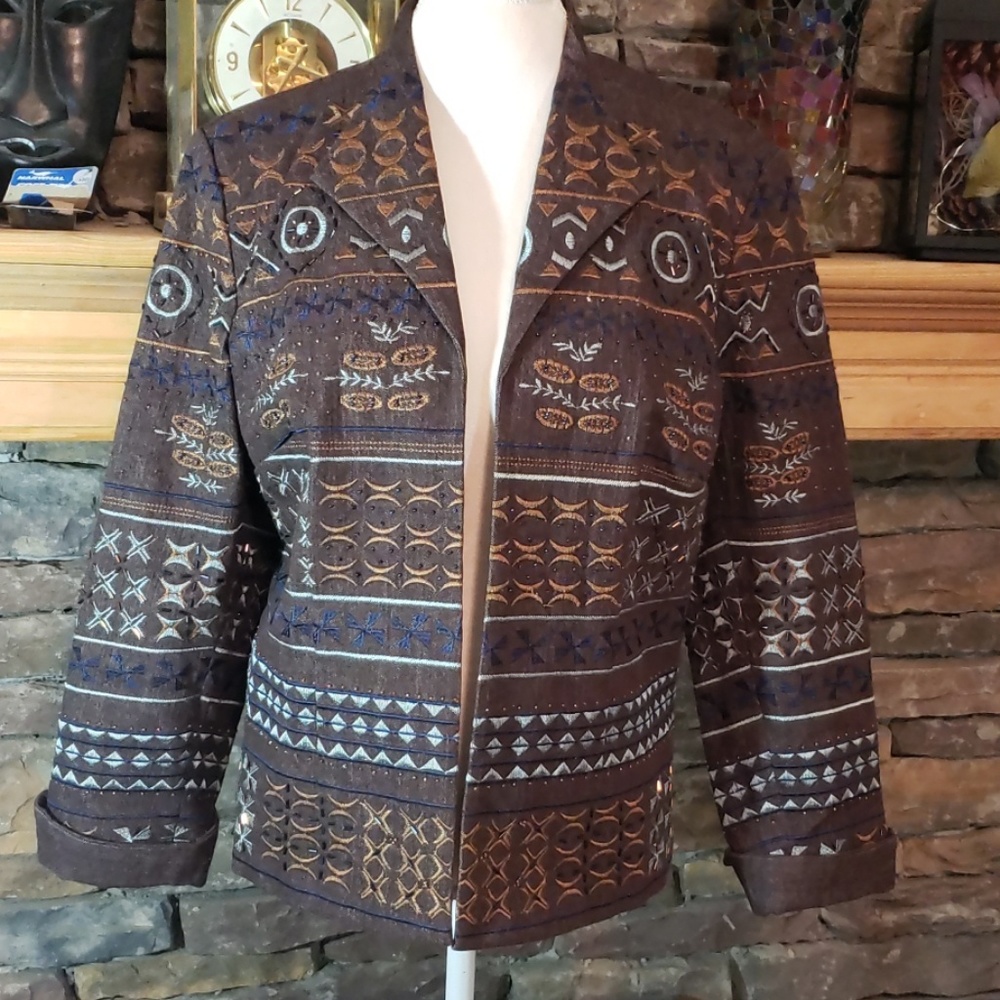 ⚡SALE⚡COLDWATER CREEK BEADED BLAZER SZ 14
